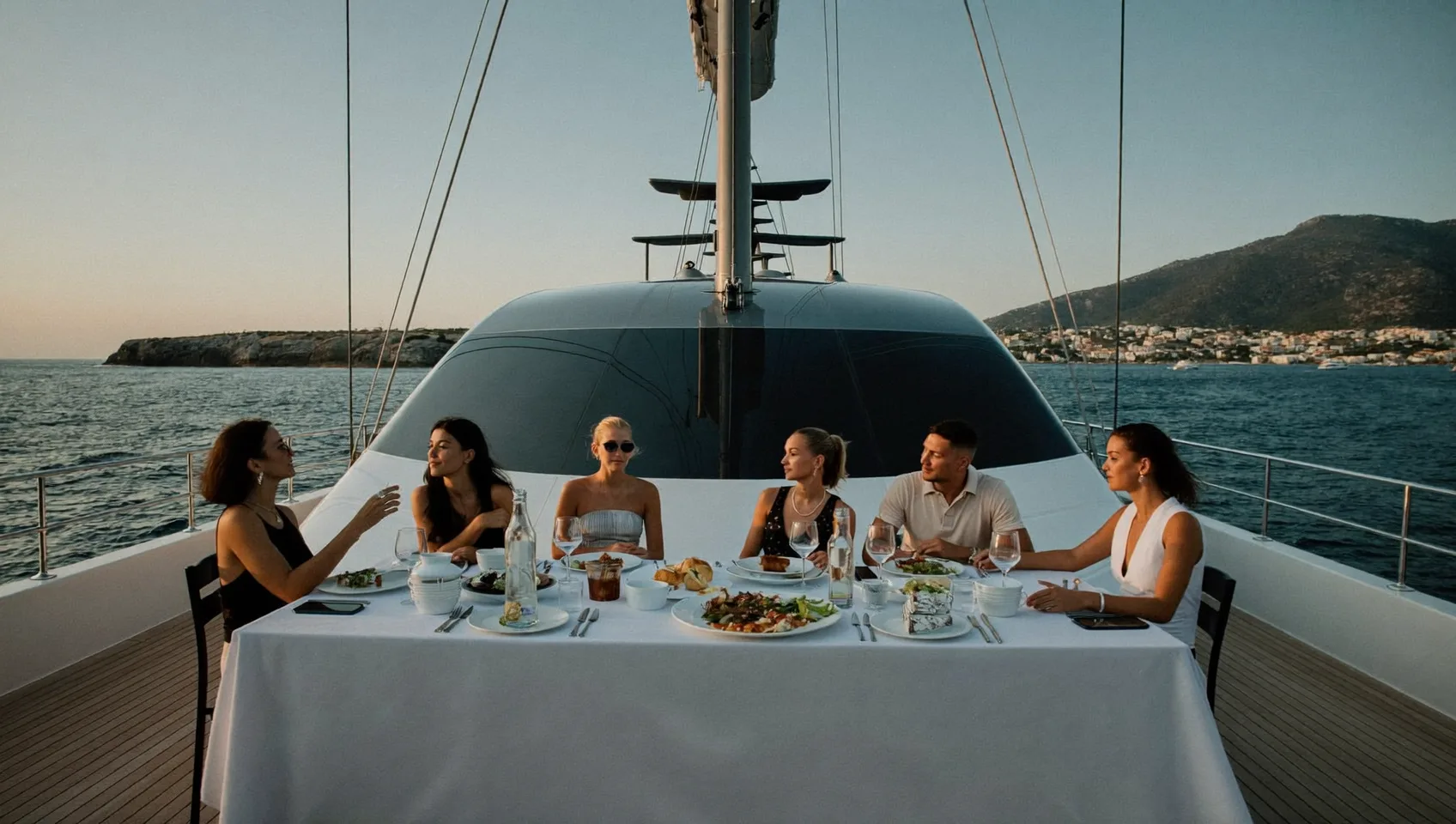 Accueil des invités par l’équipage à la marina de Cannes